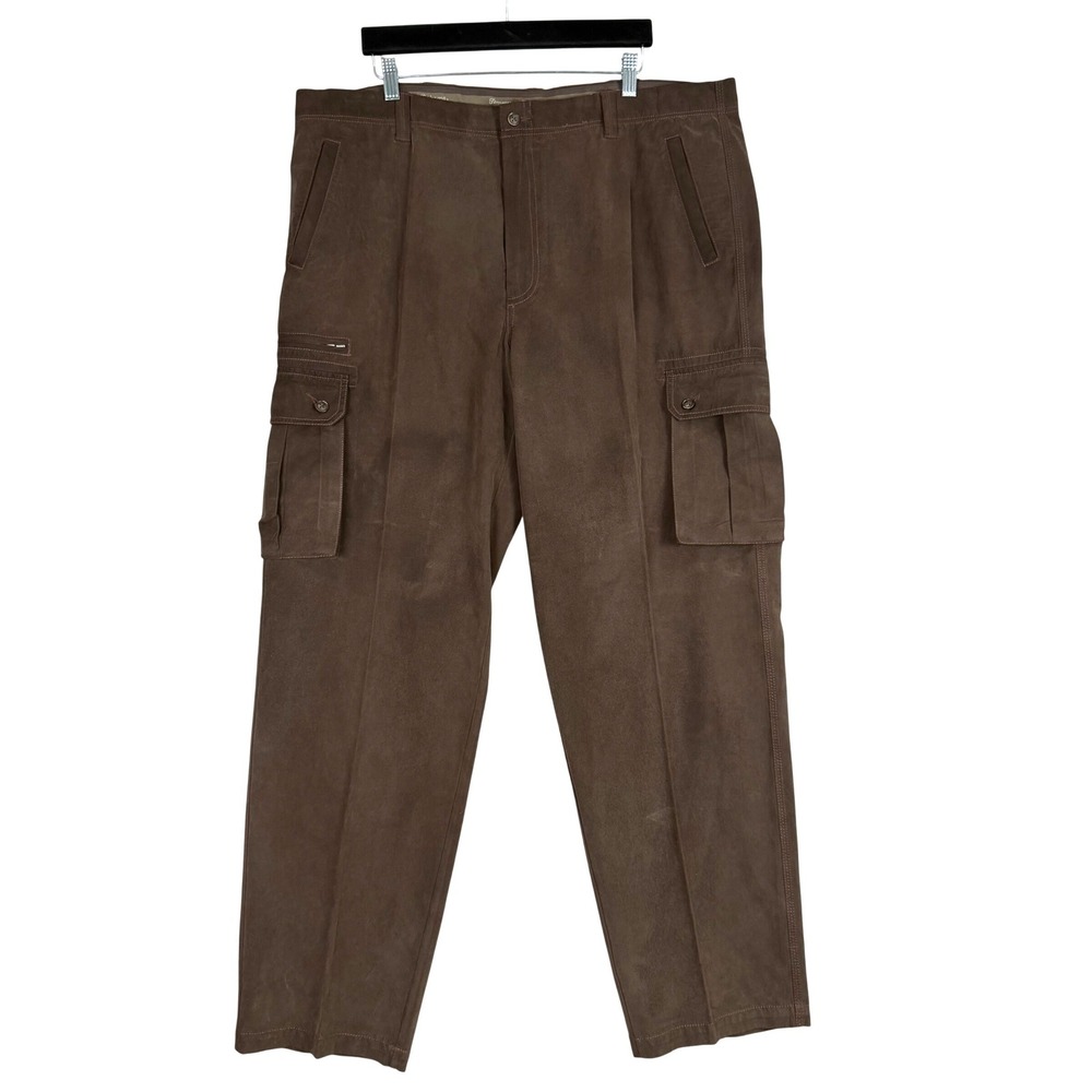 Tommy Bahama Silk Cargo Pants Mens 42 Brown Excellent Cotton Sueded Utility‎